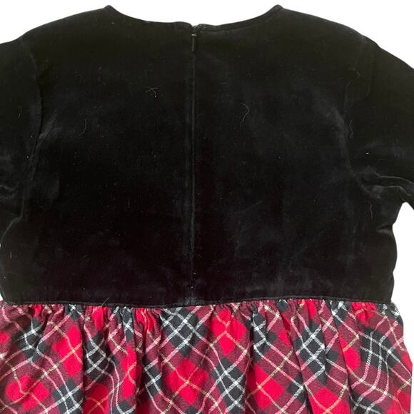 Hanna Andersson Holiday Dress Red Black Plaid Skirt Velvet Bodice Girl's 5 / 110 - Picture 8 of 8
